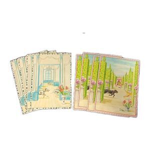 Caspari Boxed Note Cards When Dogs Play Box of 8 Stationary Blank Envelopes Set